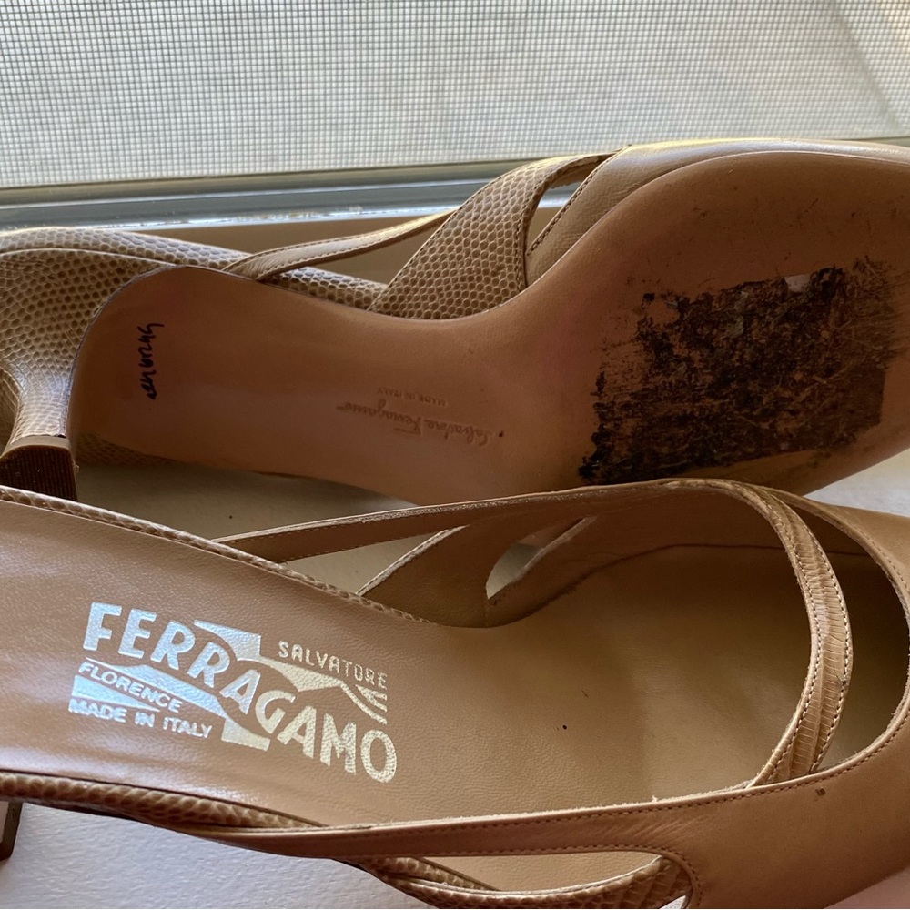 Ferragamo pointed 2” kitty heels